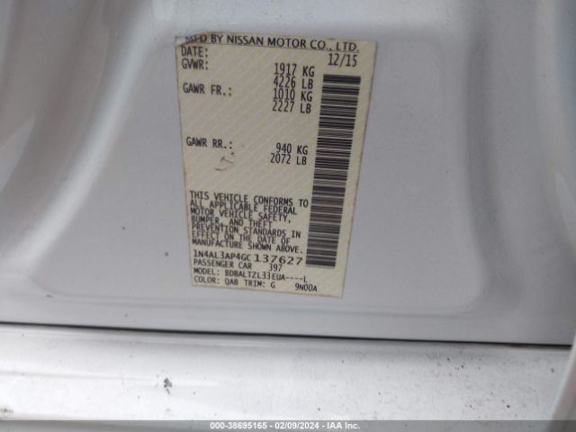 Photo 8 VIN: 1N4AL3AP4GC137627 - NISSAN ALTIMA 