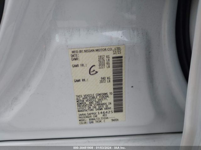 Photo 8 VIN: 1N4AL3AP4GC146425 - NISSAN ALTIMA 