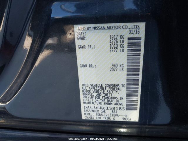 Photo 8 VIN: 1N4AL3AP4GC158185 - NISSAN ALTIMA 