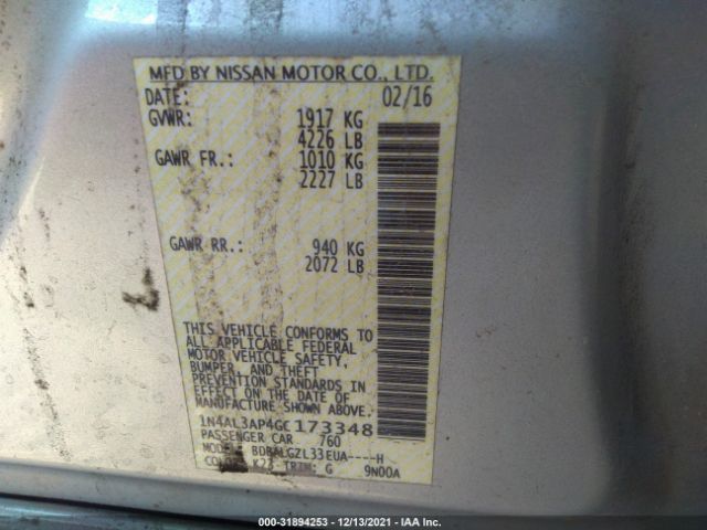 Photo 8 VIN: 1N4AL3AP4GC173348 - NISSAN ALTIMA 