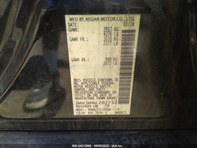 Photo 8 VIN: 1N4AL3AP4GC202752 - NISSAN ALTIMA 