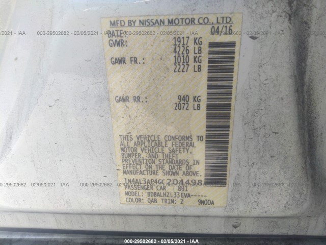 Photo 8 VIN: 1N4AL3AP4GC204498 - NISSAN ALTIMA 