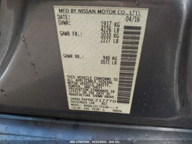 Photo 8 VIN: 1N4AL3AP4GC217770 - NISSAN ALTIMA 