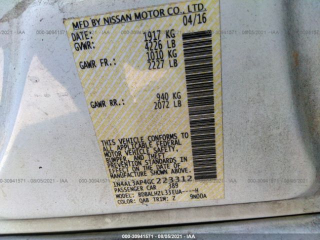 Photo 8 VIN: 1N4AL3AP4GC223312 - NISSAN ALTIMA 