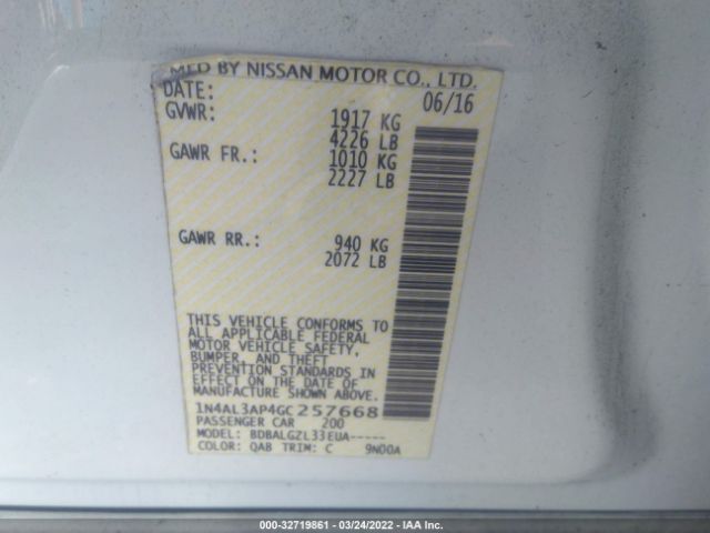 Photo 8 VIN: 1N4AL3AP4GC257668 - NISSAN ALTIMA 