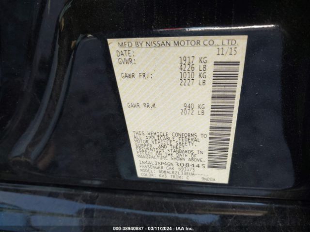 Photo 8 VIN: 1N4AL3AP4GN308445 - NISSAN ALTIMA 