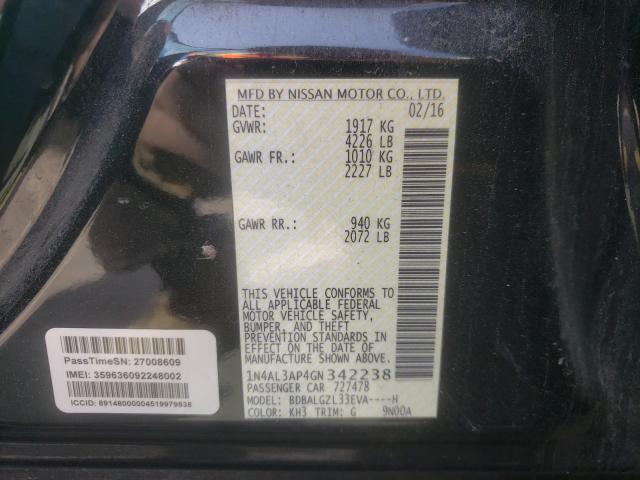 Photo 9 VIN: 1N4AL3AP4GN342238 - NISSAN ALTIMA 2.5 