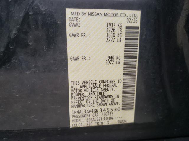 Photo 9 VIN: 1N4AL3AP4GN345530 - NISSAN ALTIMA 2.5 