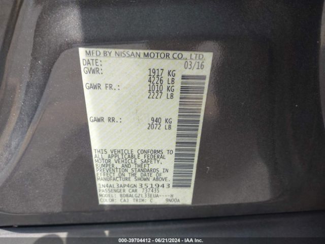 Photo 8 VIN: 1N4AL3AP4GN351943 - NISSAN ALTIMA 