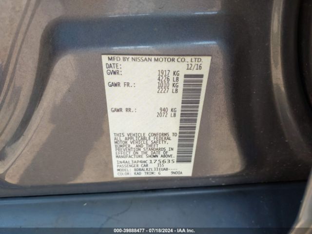 Photo 8 VIN: 1N4AL3AP4HC175635 - NISSAN ALTIMA 