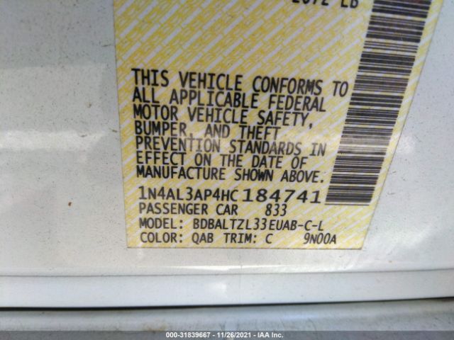 Photo 8 VIN: 1N4AL3AP4HC184741 - NISSAN ALTIMA 