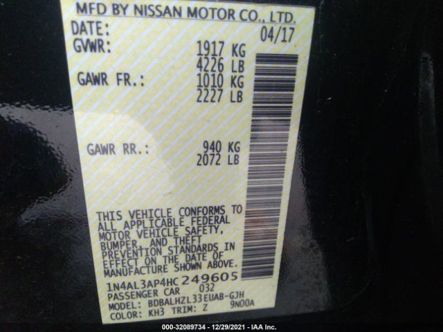 Photo 8 VIN: 1N4AL3AP4HC249605 - NISSAN ALTIMA 