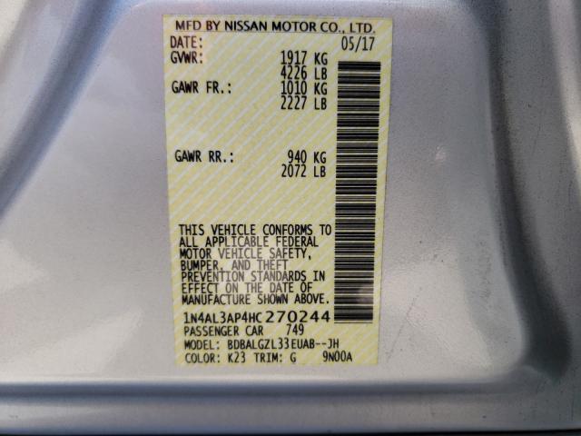 Photo 9 VIN: 1N4AL3AP4HC270244 - NISSAN ALTIMA 2.5 