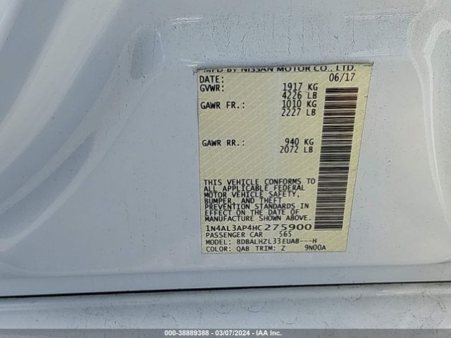 Photo 8 VIN: 1N4AL3AP4HC275900 - NISSAN ALTIMA 