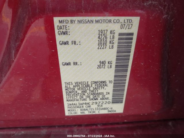 Photo 8 VIN: 1N4AL3AP4HC297220 - NISSAN ALTIMA 