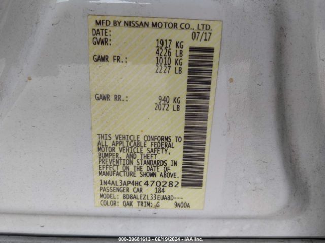 Photo 8 VIN: 1N4AL3AP4HC470282 - NISSAN ALTIMA 