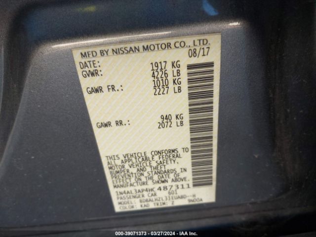 Photo 8 VIN: 1N4AL3AP4HC487311 - NISSAN ALTIMA 