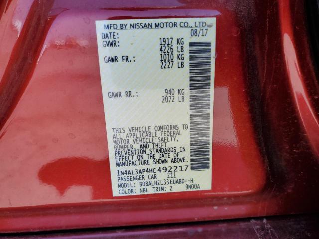 Photo 11 VIN: 1N4AL3AP4HC492217 - NISSAN ALTIMA 2.5 