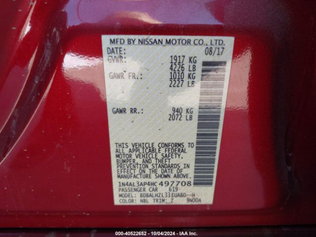 Photo 8 VIN: 1N4AL3AP4HC497708 - NISSAN ALTIMA 