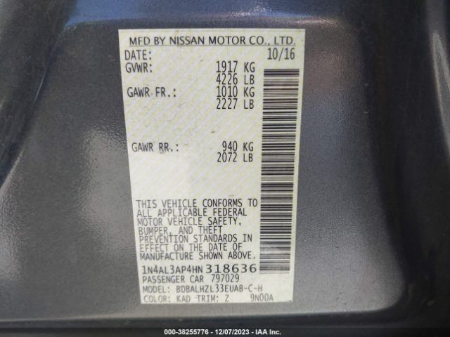 Photo 8 VIN: 1N4AL3AP4HN318636 - NISSAN ALTIMA 