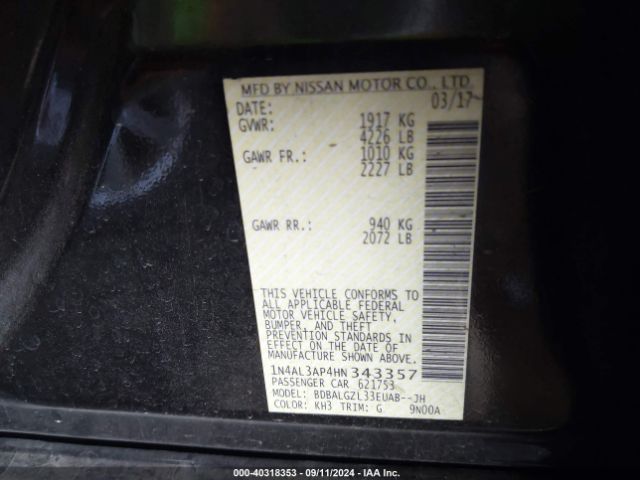 Photo 8 VIN: 1N4AL3AP4HN343357 - NISSAN ALTIMA 