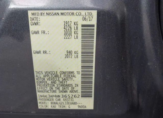 Photo 8 VIN: 1N4AL3AP4HN365262 - NISSAN ALTIMA 