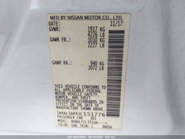 Photo 8 VIN: 1N4AL3AP4JC151776 - NISSAN ALTIMA 