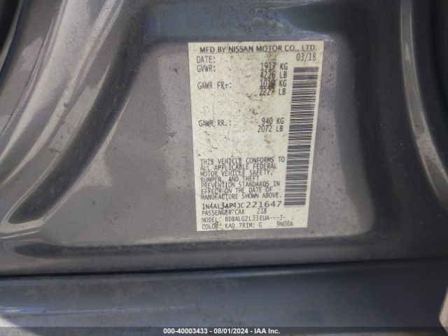 Photo 8 VIN: 1N4AL3AP4JC221647 - NISSAN ALTIMA 