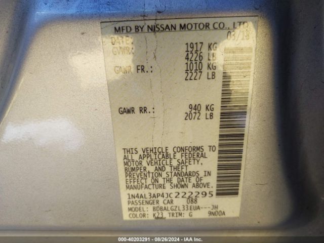 Photo 8 VIN: 1N4AL3AP4JC222295 - NISSAN ALTIMA 