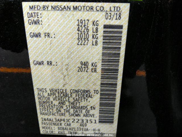 Photo 8 VIN: 1N4AL3AP4JC223351 - NISSAN ALTIMA 