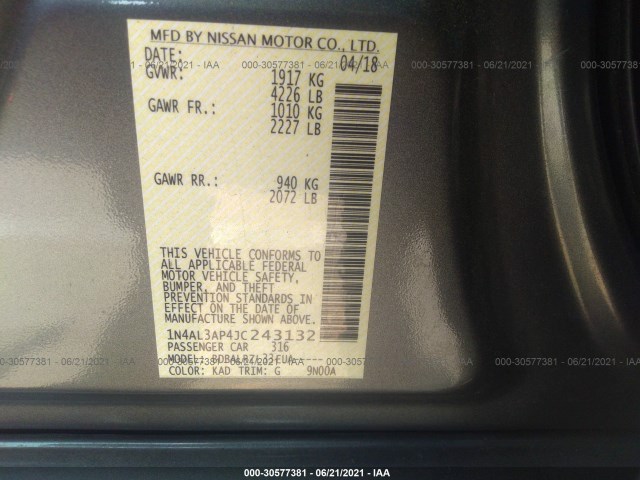 Photo 8 VIN: 1N4AL3AP4JC243132 - NISSAN ALTIMA 