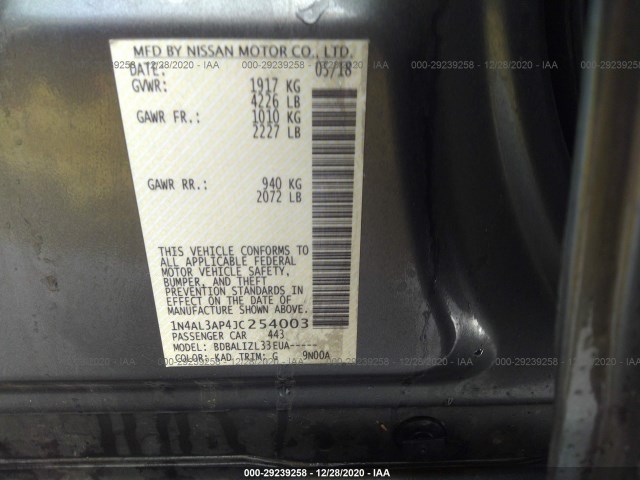 Photo 8 VIN: 1N4AL3AP4JC254003 - NISSAN ALTIMA 