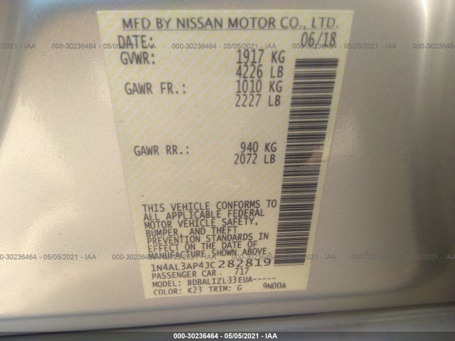 Photo 8 VIN: 1N4AL3AP4JC282819 - NISSAN ALTIMA 