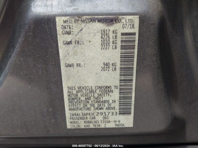 Photo 8 VIN: 1N4AL3AP4JC295733 - NISSAN ALTIMA 