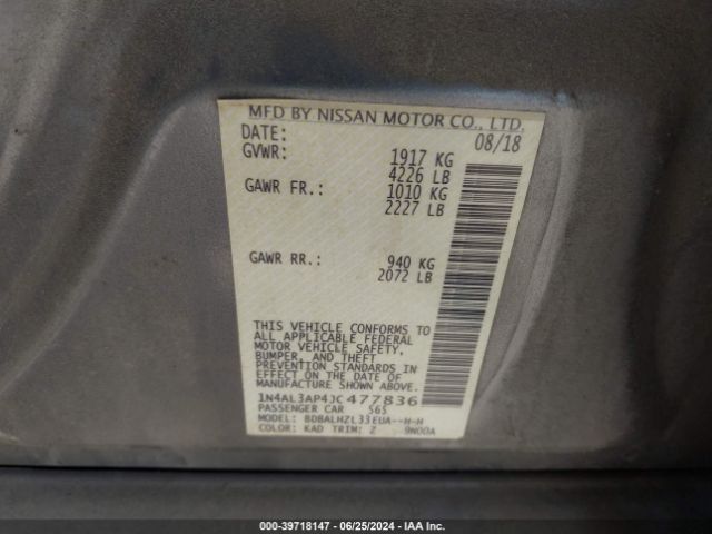 Photo 8 VIN: 1N4AL3AP4JC477836 - NISSAN ALTIMA 