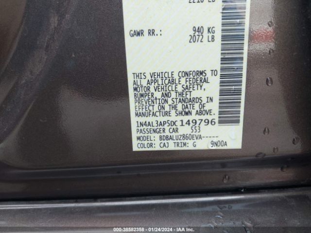 Photo 8 VIN: 1N4AL3AP5DC149796 - NISSAN ALTIMA 