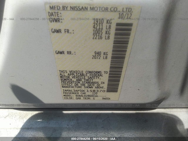 Photo 8 VIN: 1N4AL3AP5DC158370 - NISSAN ALTIMA 