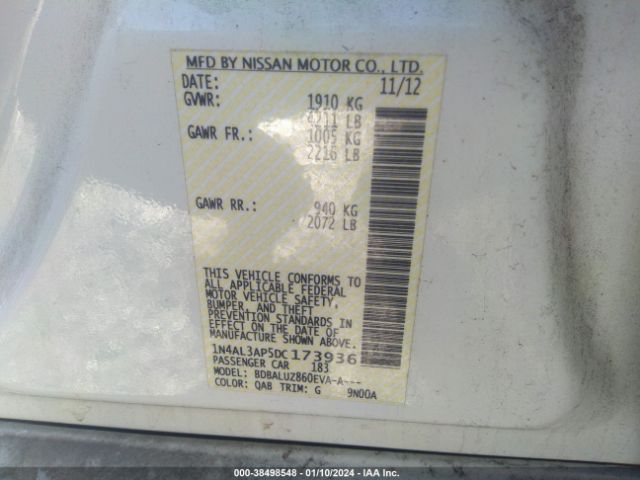 Photo 8 VIN: 1N4AL3AP5DC173936 - NISSAN ALTIMA 