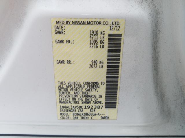 Photo 9 VIN: 1N4AL3AP5DC192387 - NISSAN ALTIMA 2.5 