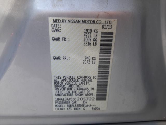 Photo 9 VIN: 1N4AL3AP5DC205722 - NISSAN ALTIMA 2.5 