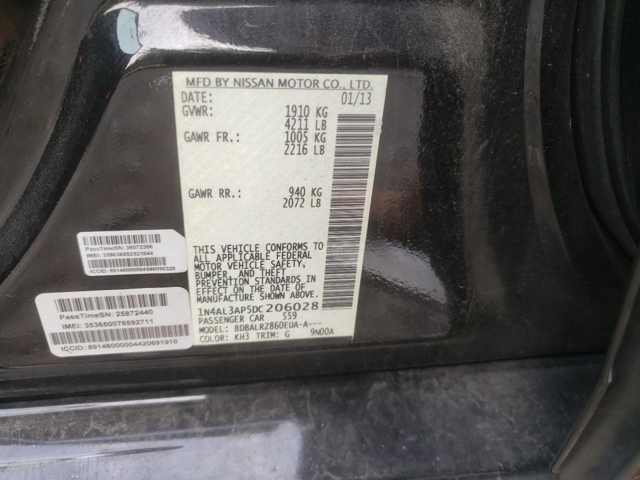 Photo 11 VIN: 1N4AL3AP5DC206028 - NISSAN ALTIMA 