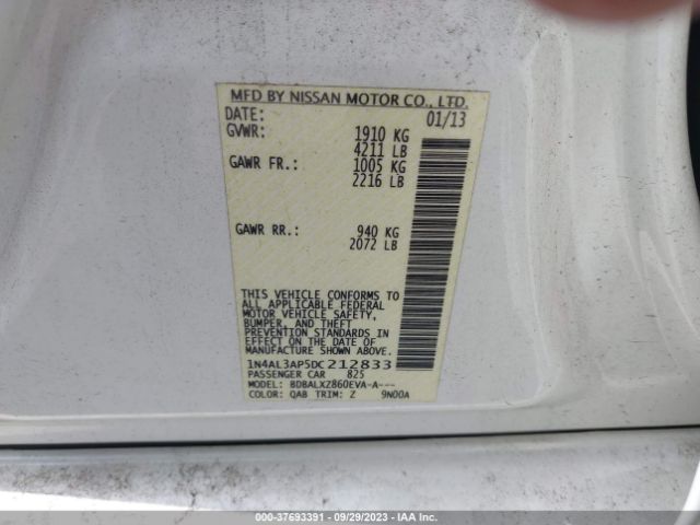 Photo 8 VIN: 1N4AL3AP5DC212833 - NISSAN ALTIMA 