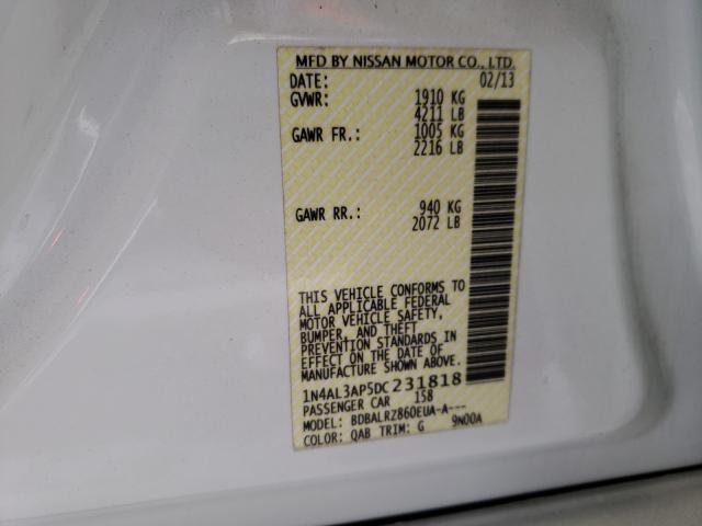 Photo 9 VIN: 1N4AL3AP5DC231818 - NISSAN ALTIMA 2.5 