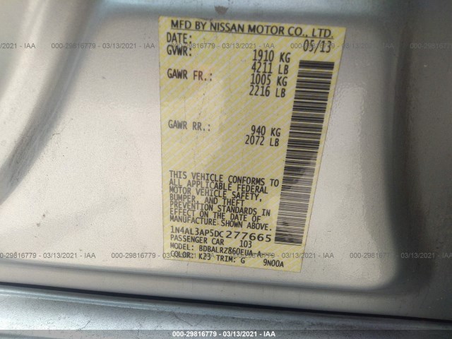 Photo 8 VIN: 1N4AL3AP5DC277665 - NISSAN ALTIMA 