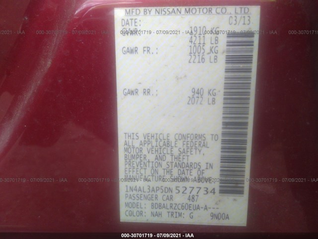 Photo 8 VIN: 1N4AL3AP5DN527734 - NISSAN ALTIMA 