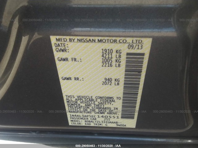 Photo 8 VIN: 1N4AL3AP5EC140551 - NISSAN ALTIMA 