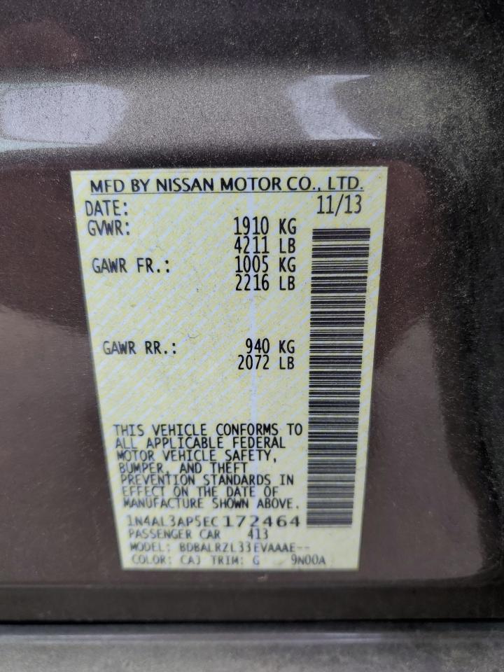 Photo 11 VIN: 1N4AL3AP5EC172464 - NISSAN ALTIMA 