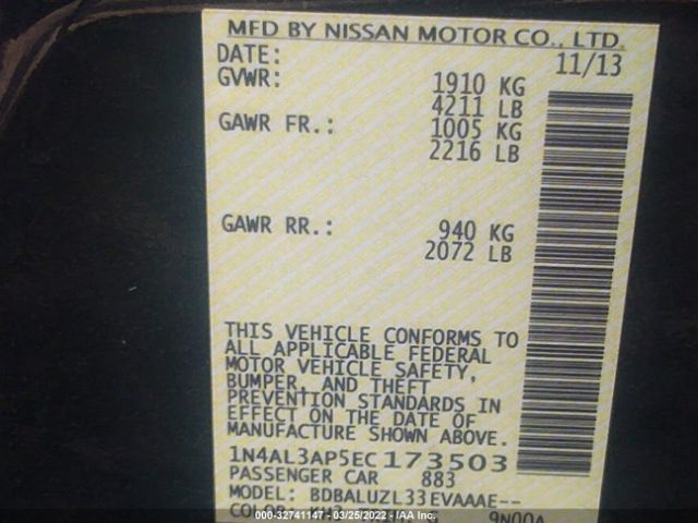 Photo 8 VIN: 1N4AL3AP5EC173503 - NISSAN ALTIMA 