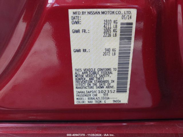 Photo 8 VIN: 1N4AL3AP5FC102352 - NISSAN ALTIMA 