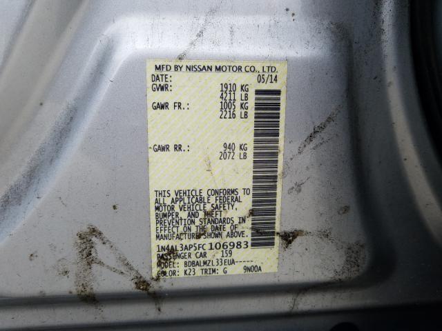 Photo 9 VIN: 1N4AL3AP5FC106983 - NISSAN ALTIMA 2.5 